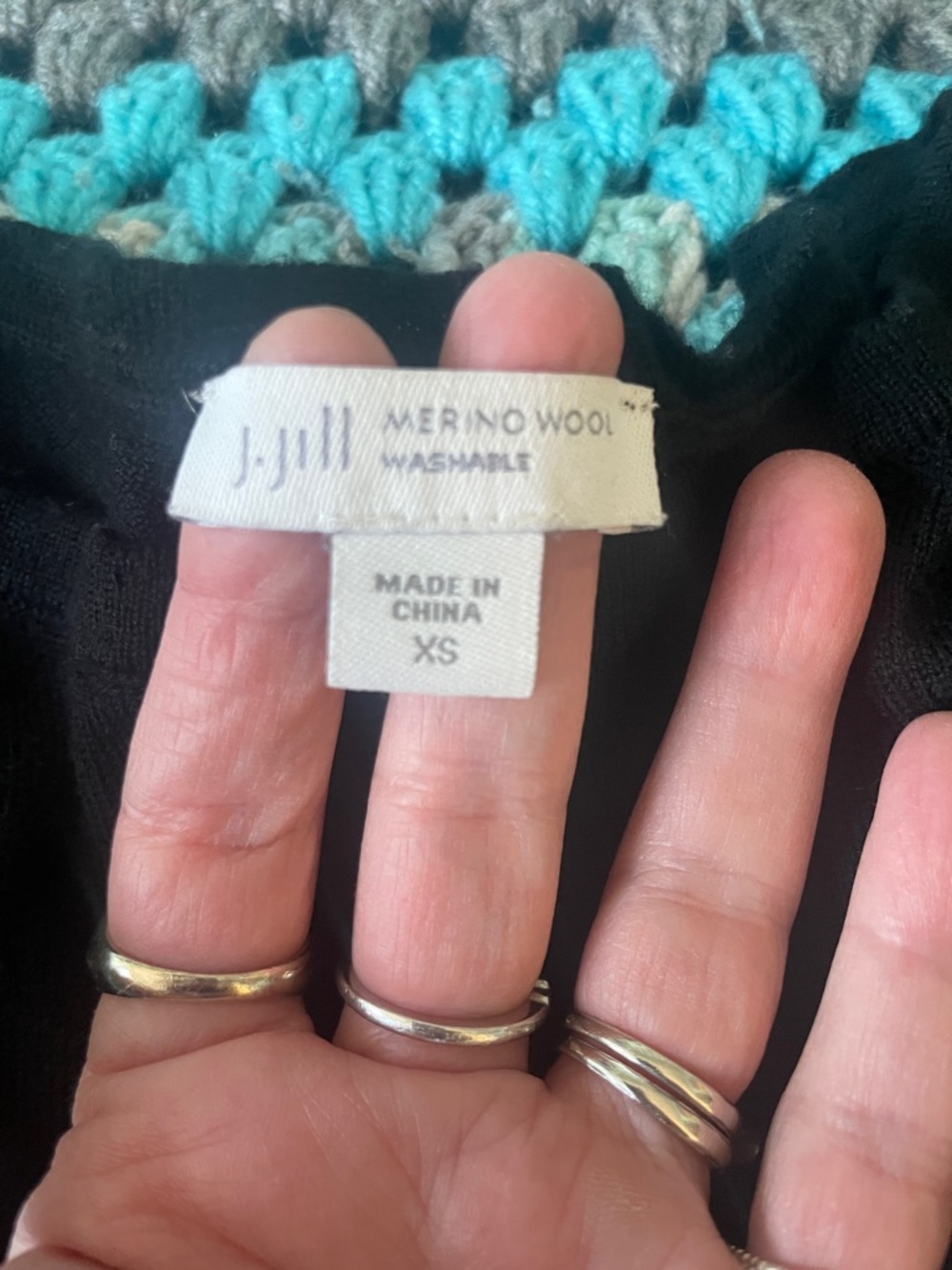 J. Jill Black Merino Wool Long Sleeve Top - Picture 2 of 5